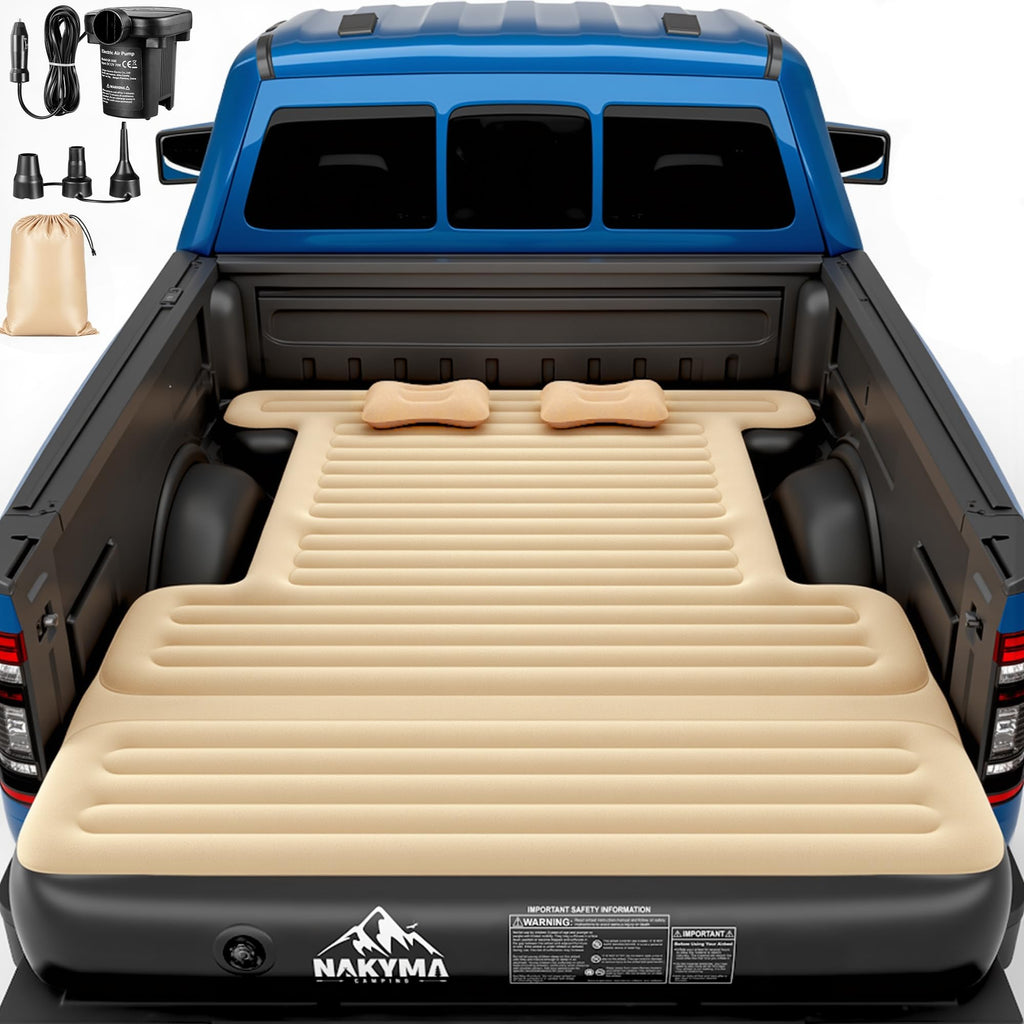 Keoslpy Upgraded Truck Bed Air Mattress for 5.5-5.8Ft Inflatable Truck Air Mattress Full Size Short Truck Beds with Extension Air Pump 2 Pillows Carry Bag for Outdoor Truck Camping Road Trips