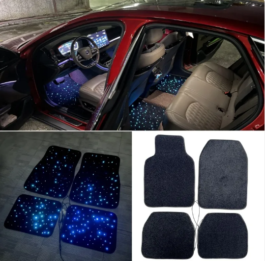 Baby's Breath Fiber Optic Car Foot Mat