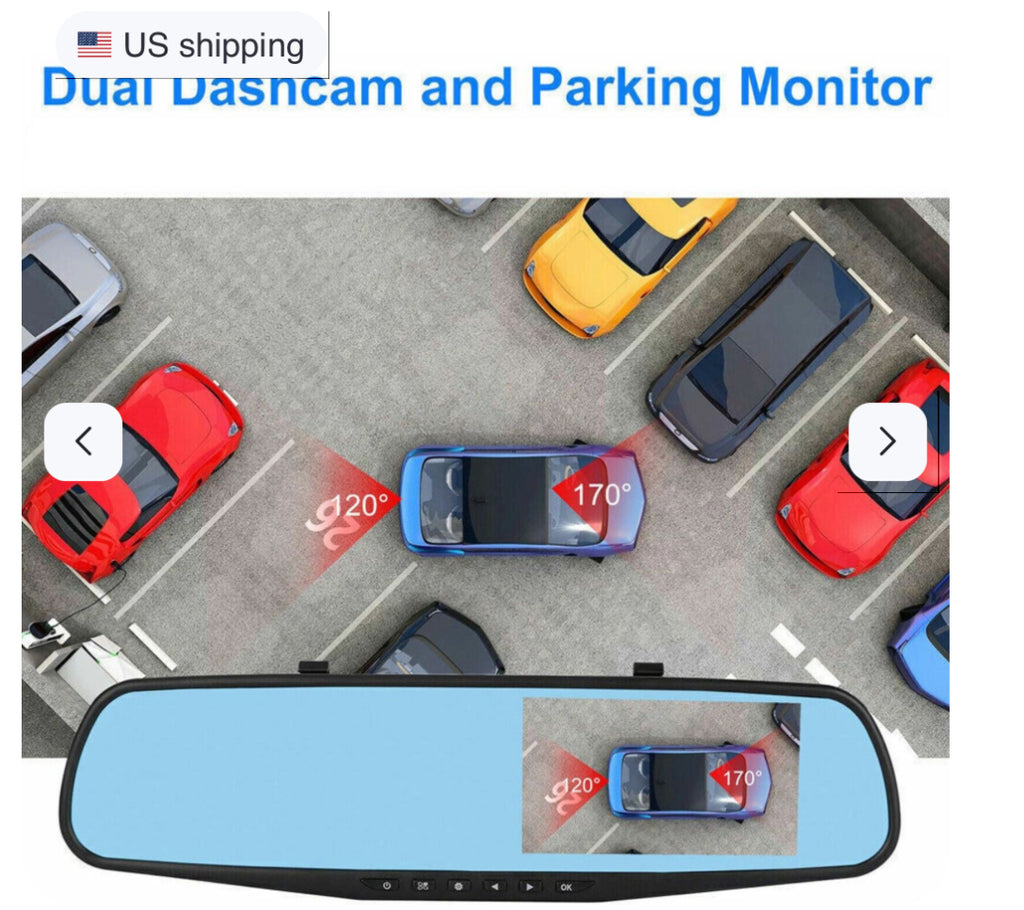 1080P HD Rearview Mirror Dash Cam — Dual Camera Car DVR Recording System