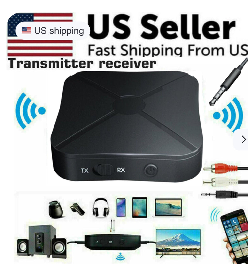 2-in-1 Bluetooth Transmitter & Receiver Adapter — Wireless Audio for TV, Car & Home Devices