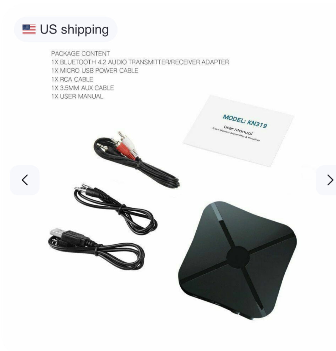 2-in-1 Bluetooth Transmitter & Receiver Adapter — Wireless Audio for TV, Car & Home Devices