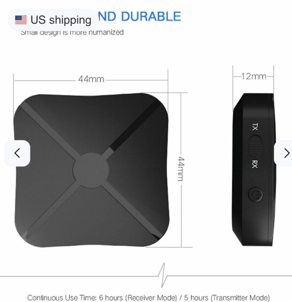 2-in-1 Bluetooth Transmitter & Receiver Adapter — Wireless Audio for TV, Car & Home Devices