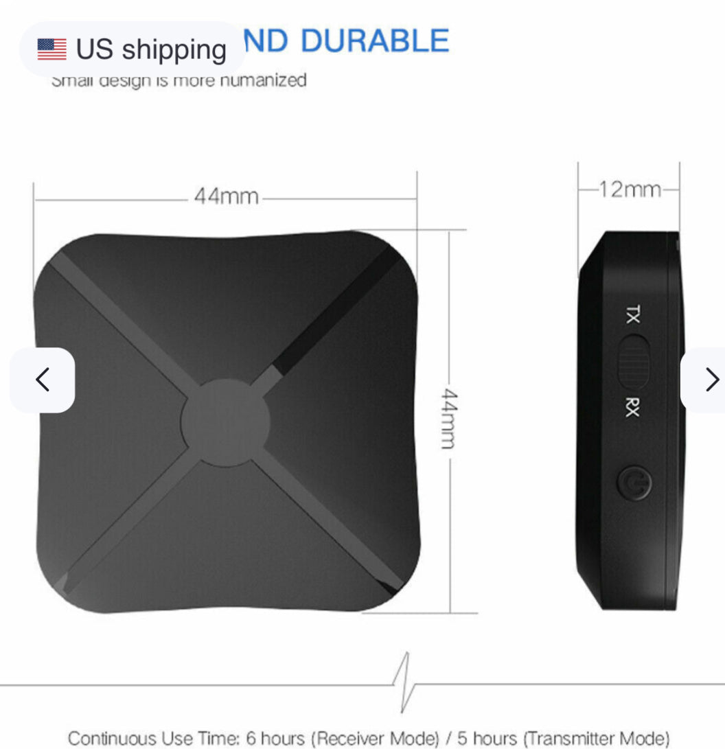 2-in-1 Bluetooth Transmitter & Receiver Adapter — Wireless Audio for TV, Car & Home Devices